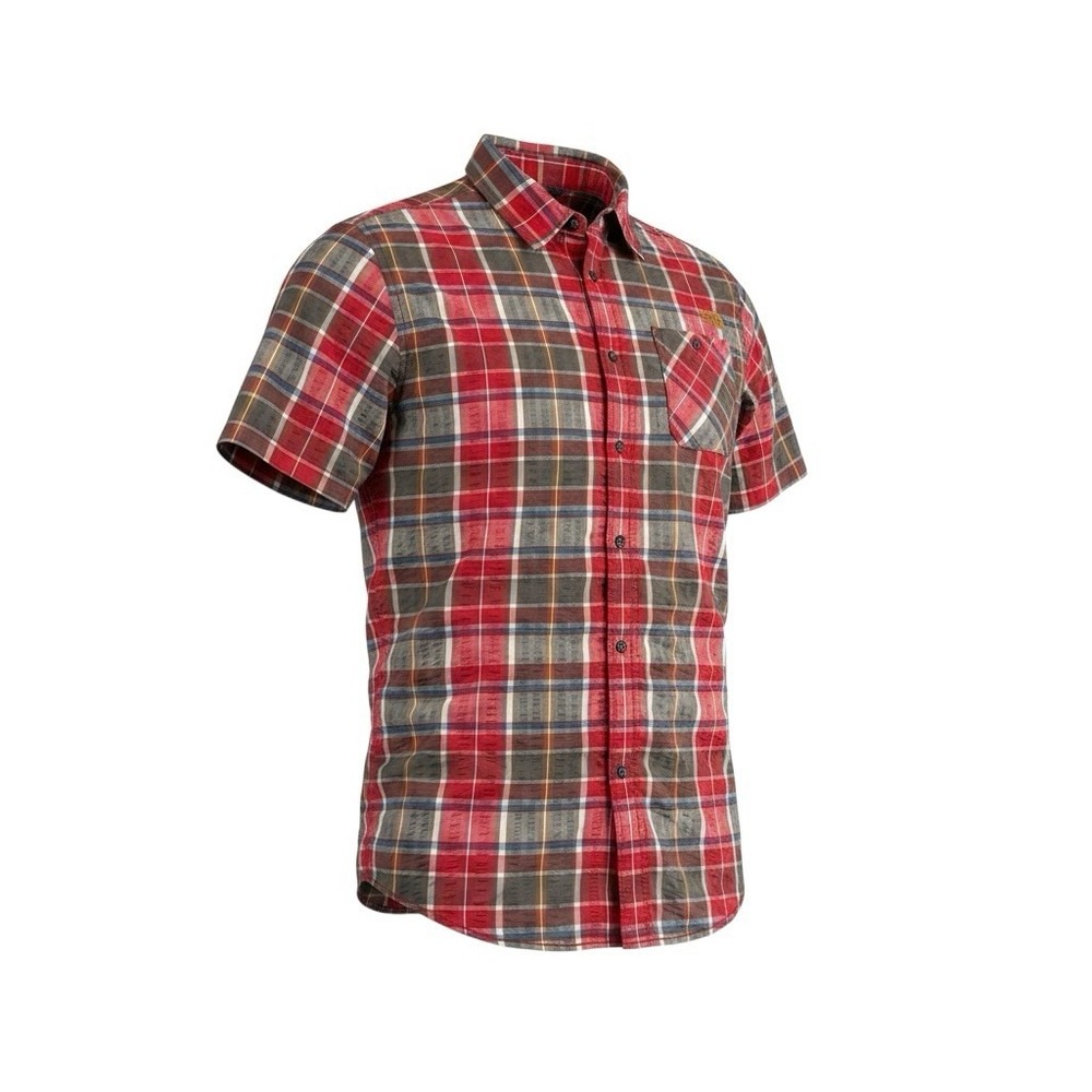 The North Face Men's Short Sleeve Button Up *Red/Gray Plaid Medium